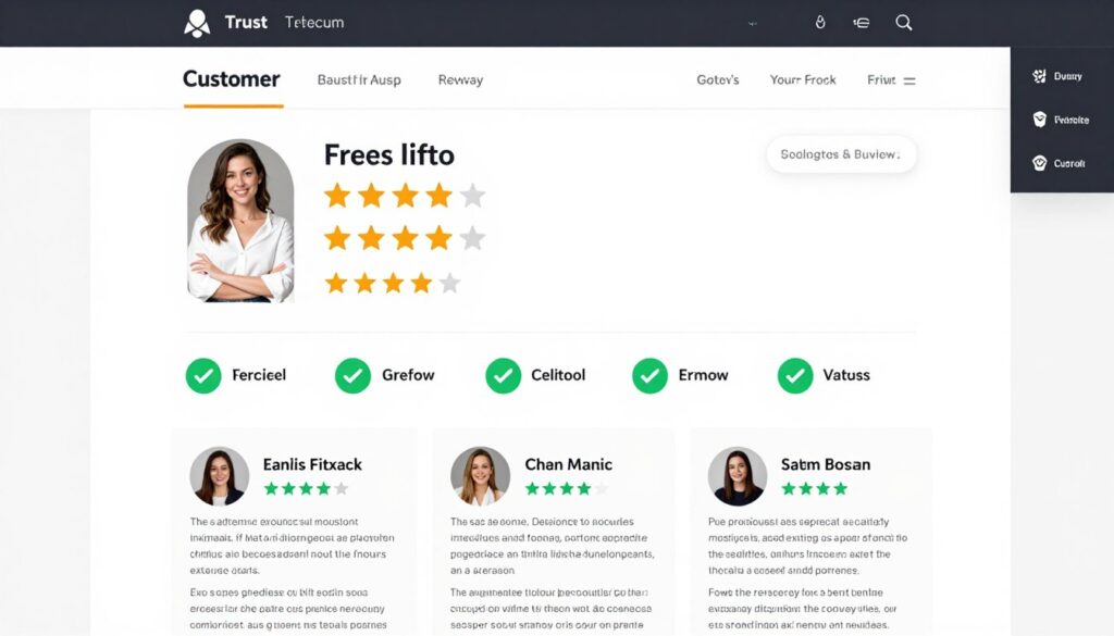 Customer reviews and ratings display