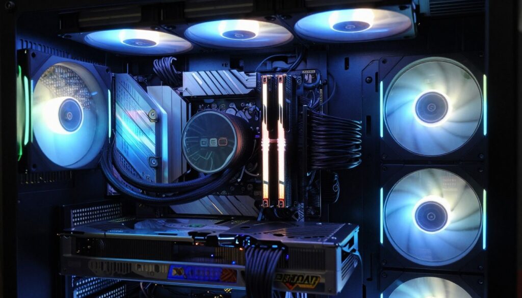 PC cooling system with RGB fans